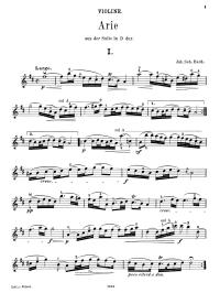 romantic violin music - Bach - Air on the G string - violin part
