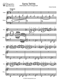 santa tell me + intermediate + piano violin + thumbnail
