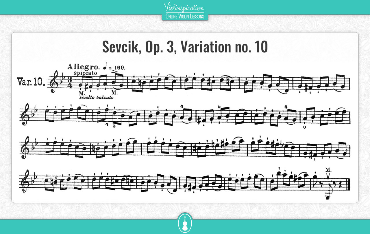 spiccato exercise - Sevcik op. 3 var. 10