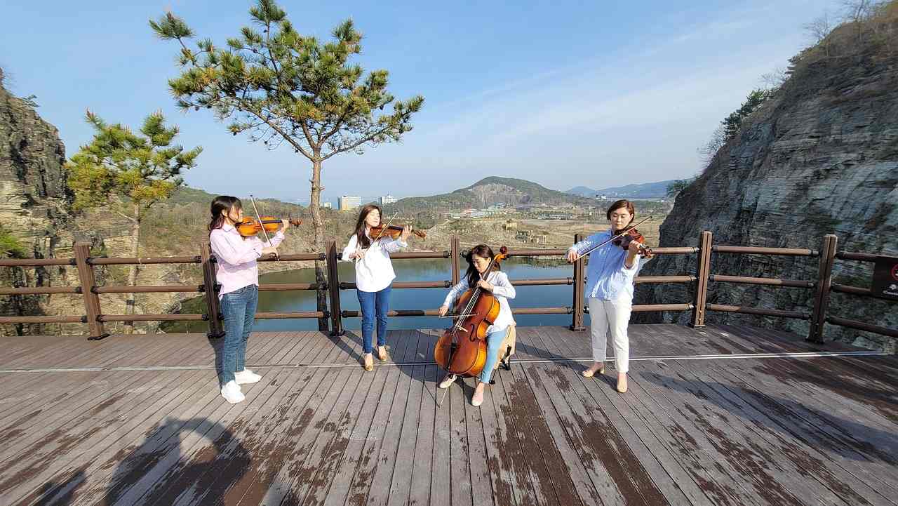 string quartet - today young generation quartet music group outdoor performance