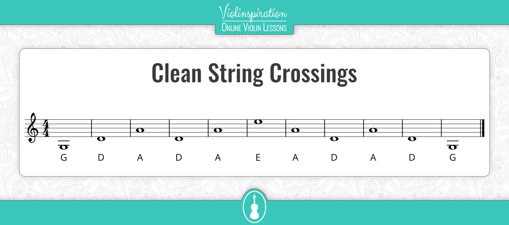 violin bowing exercises - clean strings crossings