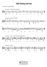 violin bowing exercises - free sheet music