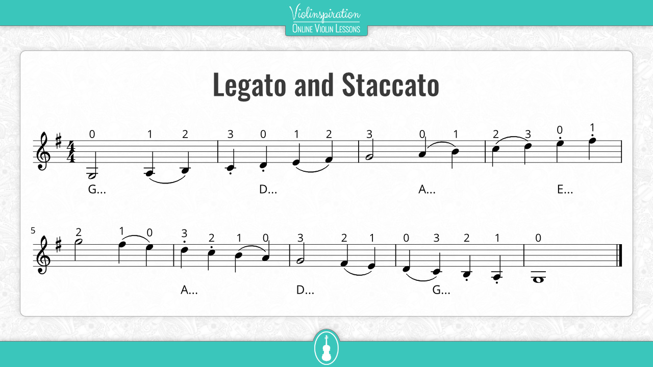 violin bowing exercises - legato and staccato