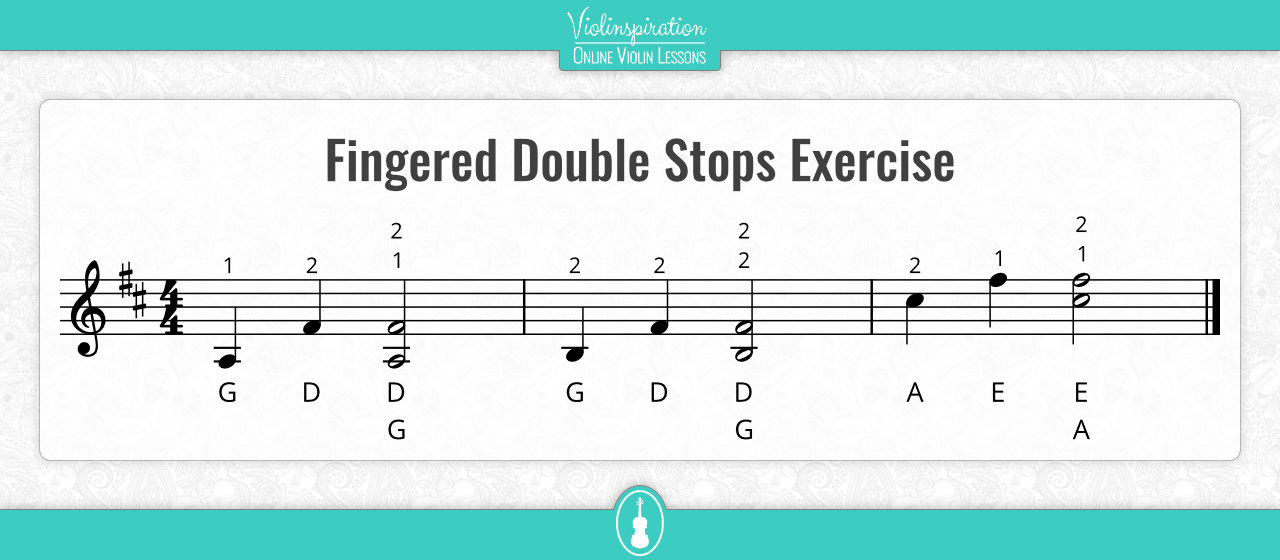 violin double stops chart - Fingered Double Stops Exercise