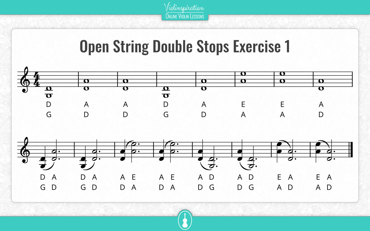 violin double stops chart - Open String Double Stops Exercise 1