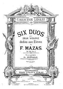 violin duets - Mazas - 6 Duos