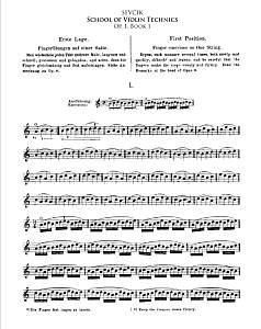 violin first position - Sevcik - School of Violin Technique Op.1 Book1 for Violin