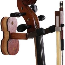violin holder - Hardwood Violin Hanger with Bow Holder