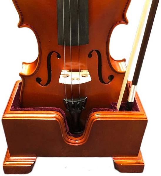 Muslady Violin Hanger Wall Mount Appendiabiti per violino Viola Hook Custode con Supporto per arco Cuscino di gomma Base di legno