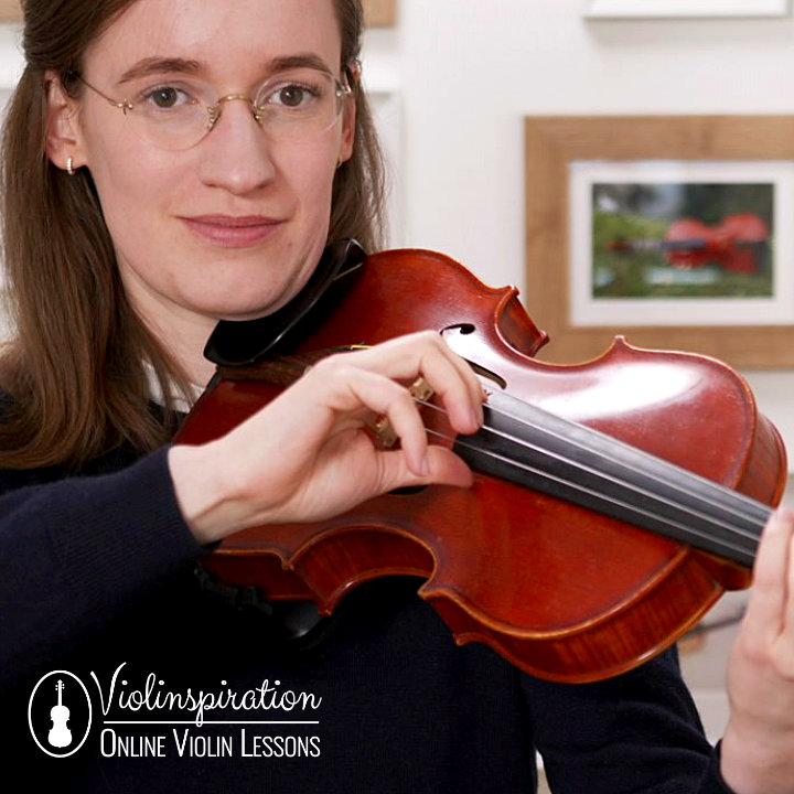 violin plucking - Right-hand pizzicato - thumb position