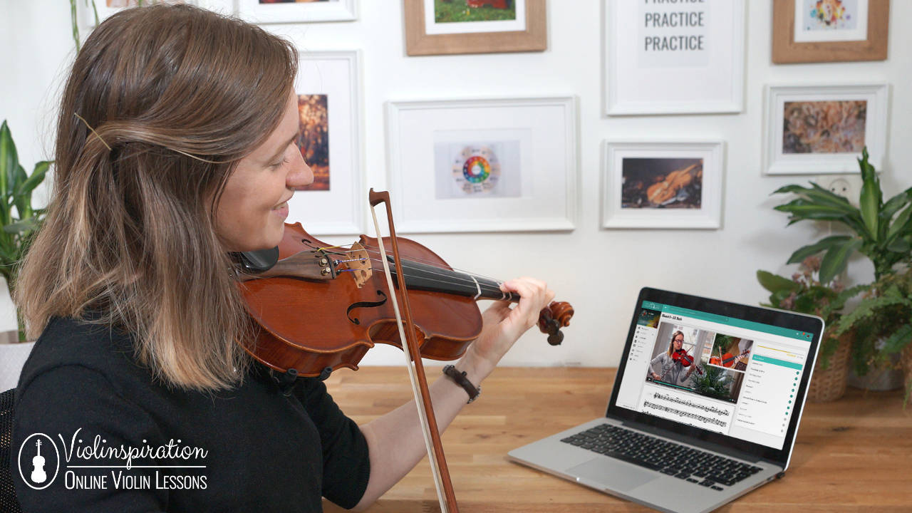 violin practice chart - Julia practicing