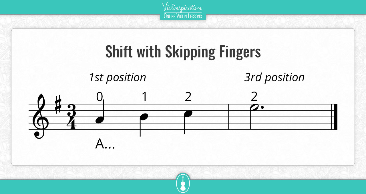 violin shifting exercises - Shift with Skipping Fingers