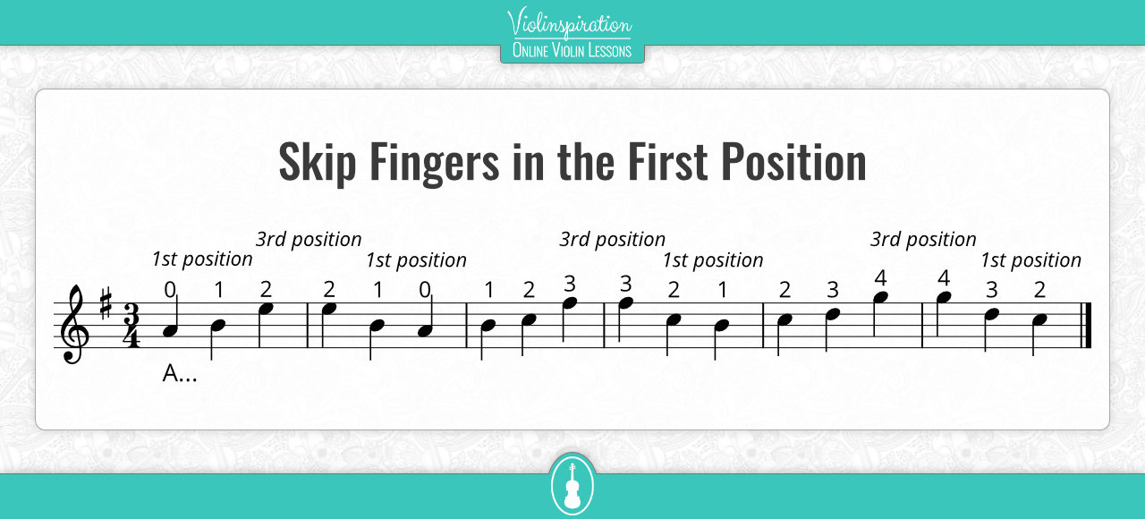 violin shifting exercises - Skip Fingers in the First Position