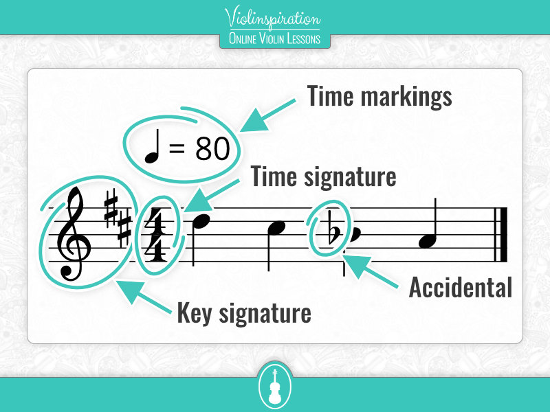 violin sight reading - markings