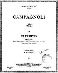violin solos - Campagnoli - 30 Preludes - sheet music