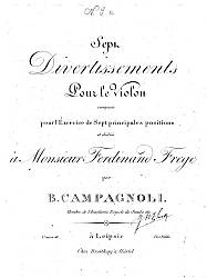 violin solos - Campagnoli - 7 Divertissements Op18 - sheet music