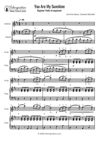 you are my sunshine - beginner - violin + piano - thumbnail