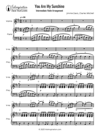 you are my sunshine - intermediate - violin + piano - thumbnail